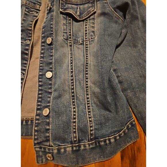 Gap Women's Blue Jeans Jacket Stretch, L Wash Denim Y2K Vintage 2009 - Picture 5 of 16